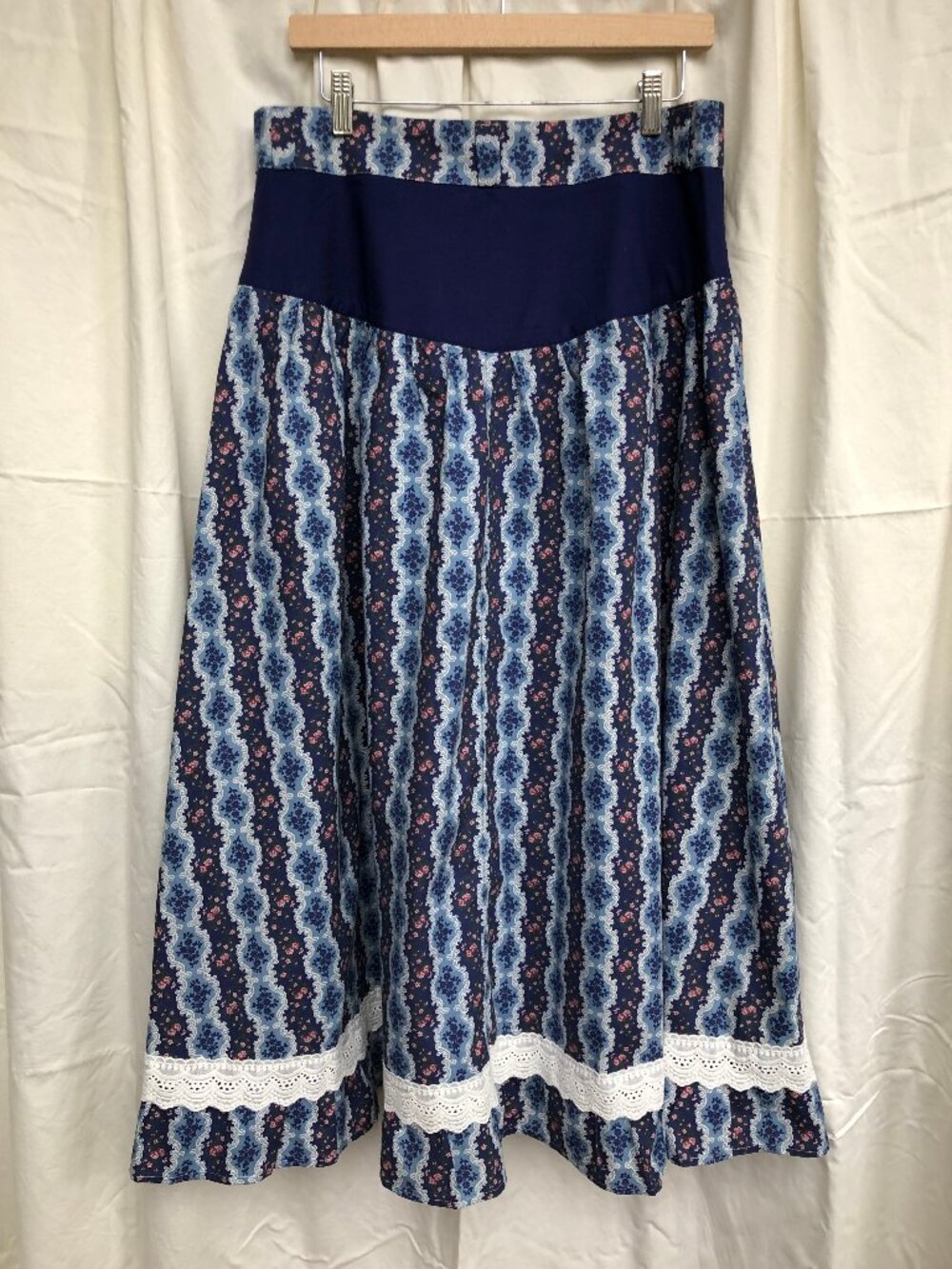 Handmade Gunne Sax Style Maxi Skirt 100% Cotton - Picture 6 of 8